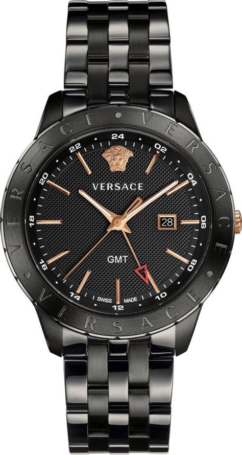 Versace VEBK00618 Univers GMT schwarz Edelstahl Armband 